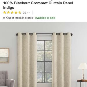 New Pair of Elegant Indigo Blackout Grommet Curtains
